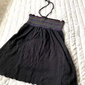 Embroidered‎ smocked halter sun dress